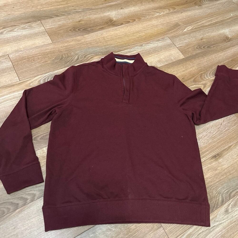 UNTUCKIT Corral Men's C-Large Burgundy 1/4 Zip Pullover Golf Sweater 40297